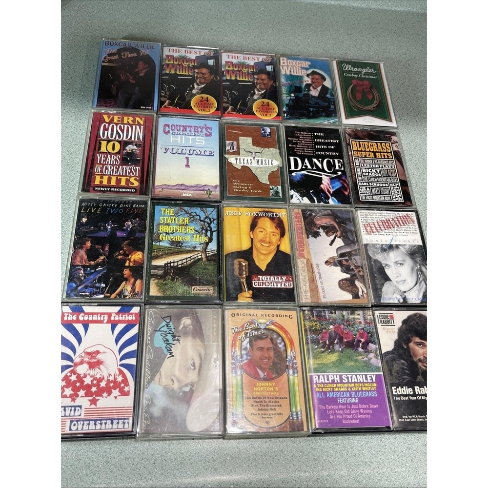90s 80s Cassette Tape Random Lot Of 25 Country Bluegrass Boxcar Willie Ralph